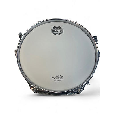 Used Mapex 10in MPX Steel Shell Side Snare Drum 10 x 5.5 WHITE Drum