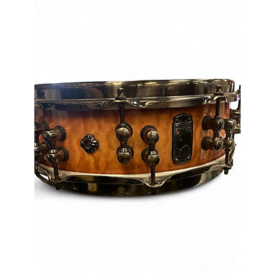 Used Mapex 14.25in Black Panther Design Lab Snare Drum Versatus Peach Burl Burst Drum