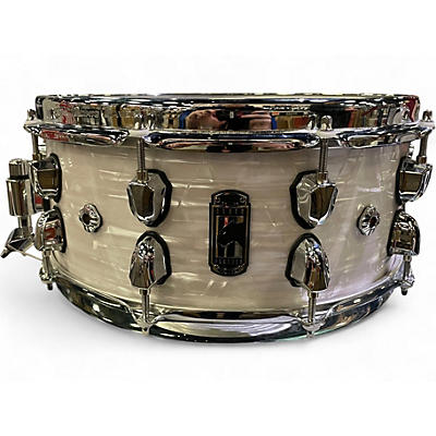 Used Mapex 14X6 Black Panther Heritage Snare White Strata Drum