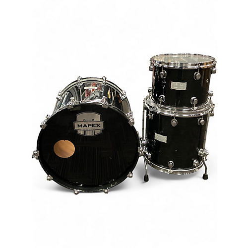 Used Mapex 3 Piece Saturn Series Black Drum Kit Black
