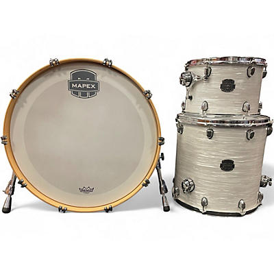 Used Mapex 3 Piece Saturn Standard White Marine Drum Kit