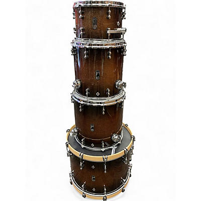 Used Mapex 4 Piece BLACK PANTHER DESIGN LABS CHERRY BOMB GOLD SPARKLE Drum Kit