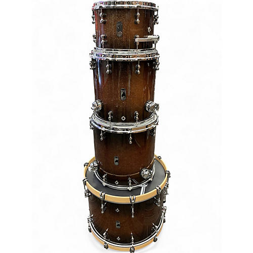 Used Mapex 4 Piece BLACK PANTHER DESIGN LABS CHERRY BOMB GOLD SPARKLE Drum Kit GOLD SPARKLE