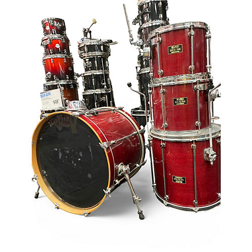 Used Mapex 4 Piece MARS PRO SERIES Trans Crimson Red Drum Kit Trans Crimson Red