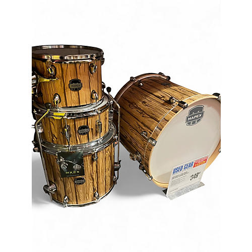Used Mapex 4 Piece Mars Driftwood Chrome Drum Kit Driftwood Chrome