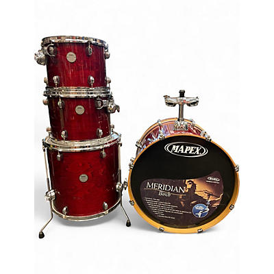 Used Mapex 4 Piece Meridian Birch Red Drum Kit