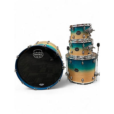 Used Mapex 4 Piece SATURN Aqua Fade Drum Kit