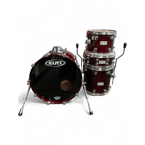 Used Mapex 4 Piece SATURN III DRUM KIT W/ BAGS AND HARDWARE WINE RED Drum Kit WINE RED