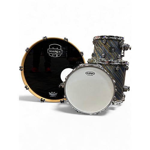 Used Mapex 4 Piece SATURN V MARINE SWIRL Drum Kit MARINE SWIRL