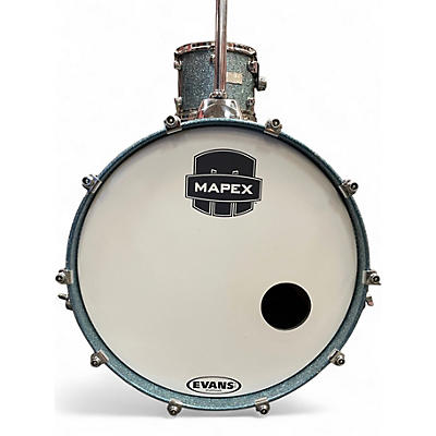 Used Mapex 4 Piece Saturn Standard Electric Blue Sparkle Drum Kit