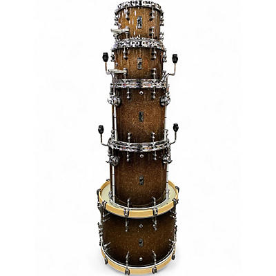 Used Mapex 5 Piece Black Panther Labs Cherry Bomb Golden Sparkle Burst Drum Kit