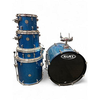 Used Mapex 5 Piece Horizon Standard Blue Sparkle Drum Kit