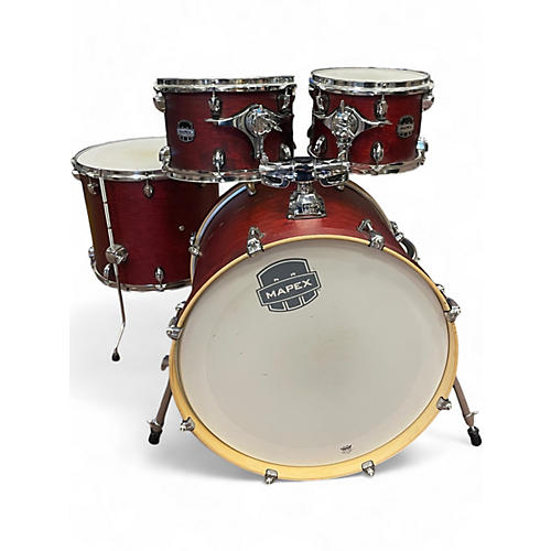 Used Mapex 5 Piece Mars Red Stain Drum Kit Red Stain