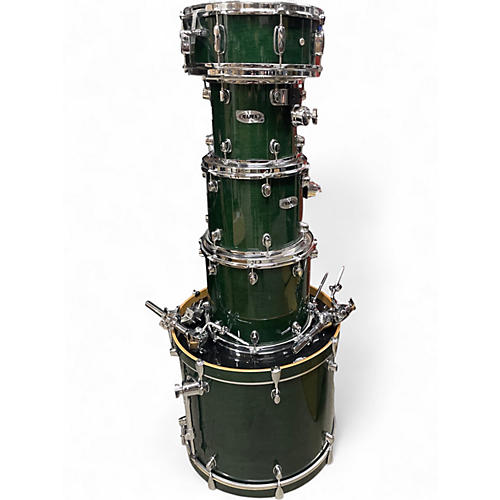 Used Mapex 5 Piece PRO TRANSPERANT EMERALD Drum Kit TRANSPERANT EMERALD