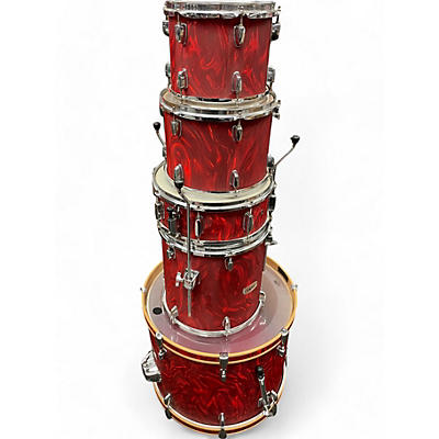 Used Mapex 5 Piece QR Crimson Swirl Drum Kit