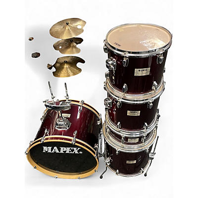 Used Mapex 5 Piece V Series Candy Apple Red Drum Kit