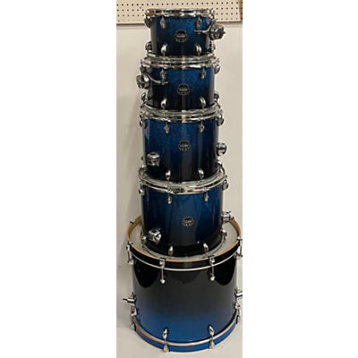 Used Mapex 5 piece Rock Shell Pack Blue Sparkle Drum Kit