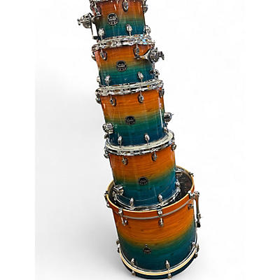 Used Mapex 6 Piece Studioease FAST TOM 6-Piece SHELL PACK OCEAN SUNSET Drum Kit