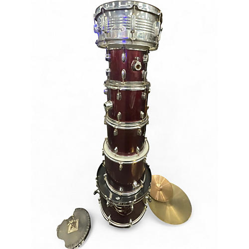 Used Mapex 6 Piece Tornado Wine Red Drum Kit Wine Red