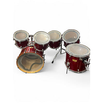 Used Mapex 6 Piece pro m series  red veneer  Drum Kit