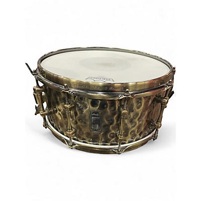 Used Mapex 6.5X14 Sledgehammer Black Panther Snare Hammered Brass Drum
