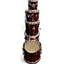 Used Mapex 7 Piece Horizon Trans Red Drum Kit Trans Red
