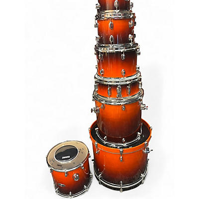 Used Mapex 7 Piece Meridian Orange Drum Kit