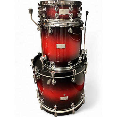 Used Mapex 7 Piece Saturn III Black Cherry Sparkle Drum Kit