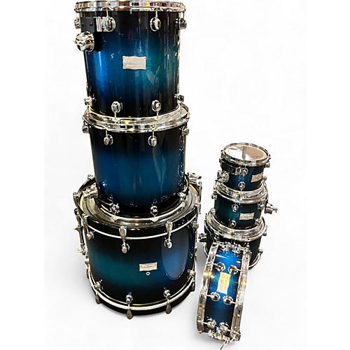 Used Mapex 7 Piece Saturn Series Plus Blue Drum Kit Blue