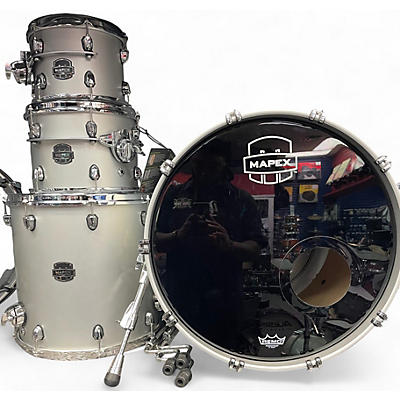 Used Mapex Saturn Evolution Rock Birch 4pc Metallic Gray Drum Kit