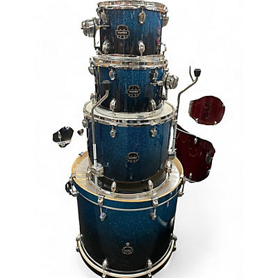 Mapex Used Mapex rock (bass drum missing spurs) blue sparkle Drum Kit