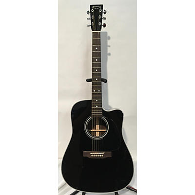 Used Martin Custom Shop Dreadnought Cutaway Black Acoustic Guitar