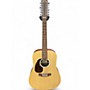 Used Martin D-X2E LEFT-HANDED Natural 12 String Acoustic Guitar Natural