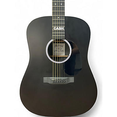 Used Martin DX JOHNNY CASH Black Acoustic Electric Guitar