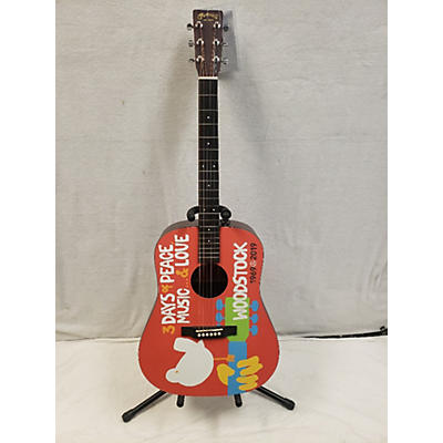 Martin Used Martin DX WOODSTOCK Custom Graphic Acoustic Electric Guitar