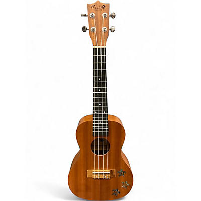 Used Maui Solid Ukelele with Turtle Inlay Natural Ukulele