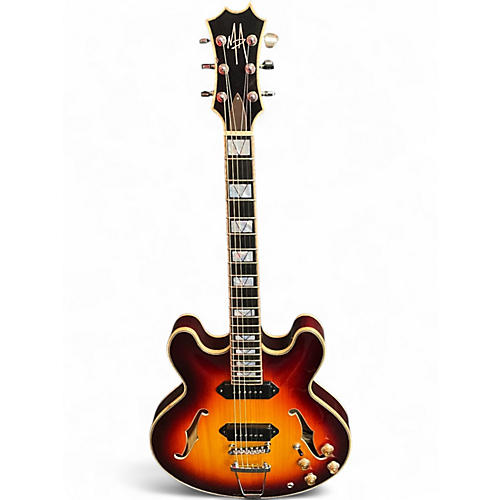 Used Maxey Green Street 3 Tone Sunburst Hollow Body Electric Guitar 3 Tone Sunburst