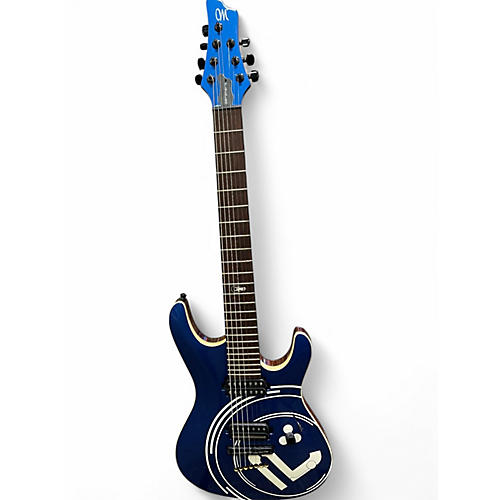 Used Mayones Setius GTM7 Blue and White Solid Body Electric Guitar Blue and White