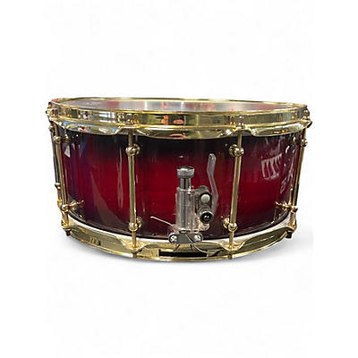 Used Mcd Percussion 14in Custom Snare Red Burst Drum
