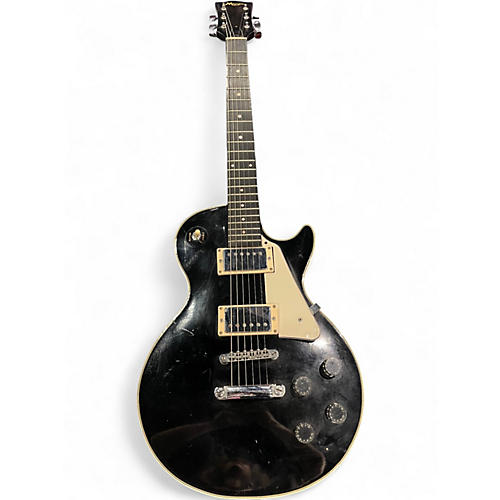 Used Memphis Les Paul Style Japan Black Solid Body Electric Guitar Black
