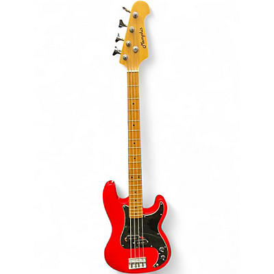 Used Memphis P-Bass Red Electric Bass Guitar