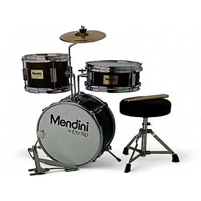 Used Mendini By Cecilio 4 Piece JUNIOR DRUM SET Black Drum Kit