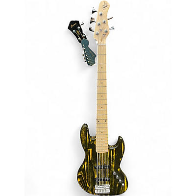 Used Michael Kelly ELEMENT 5 YELLOW CERUSE Electric Bass Guitar