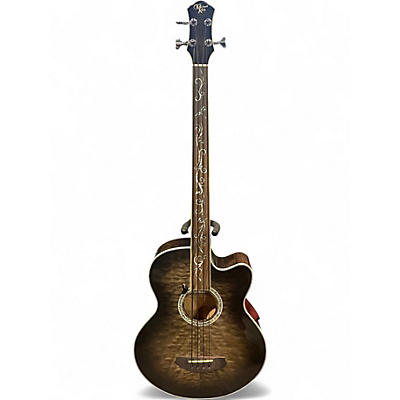 Used Michael Kelly MKDF4FLSKB Trans Black Acoustic Bass Guitar