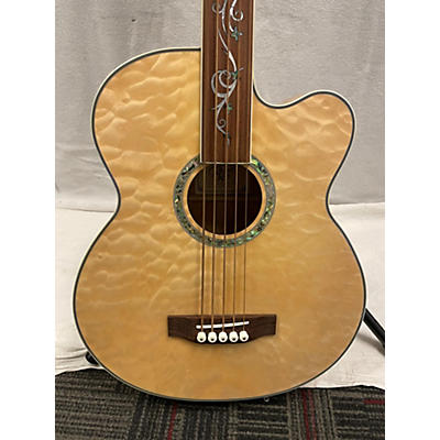 Michael Kelly Used Michael Kelly MKDF5 5 String Dragonfly Fretless Acoustic Electric Flame Maple Natural Acoustic Bass Guitar