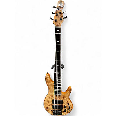 Used Michael Kelly PINNACLE 5 NATURAL POPLAR BURL Electric Bass Guitar