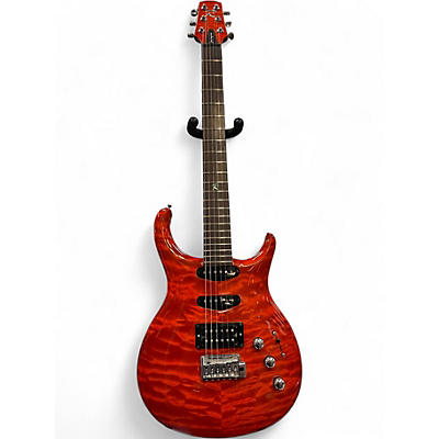 Used Michael Rowan Journeyman Quilted Maple Orange Solid Body Electric Guitar