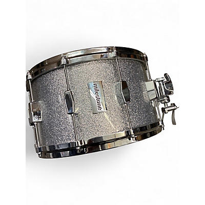 Used Milestone 14in Fiberglass /Maple Snare Silver Sparkle Drum