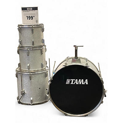 Used Miscellaneous 4 Piece 4 PC Shell Pack Silver Sparkle Drum Kit
