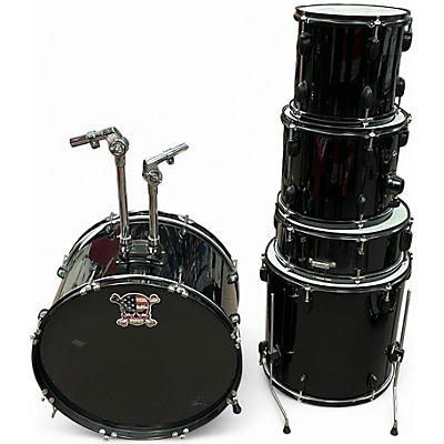 Used Miscellaneous 5 Piece UNBRANDED DRUM SET Black Drum Kit